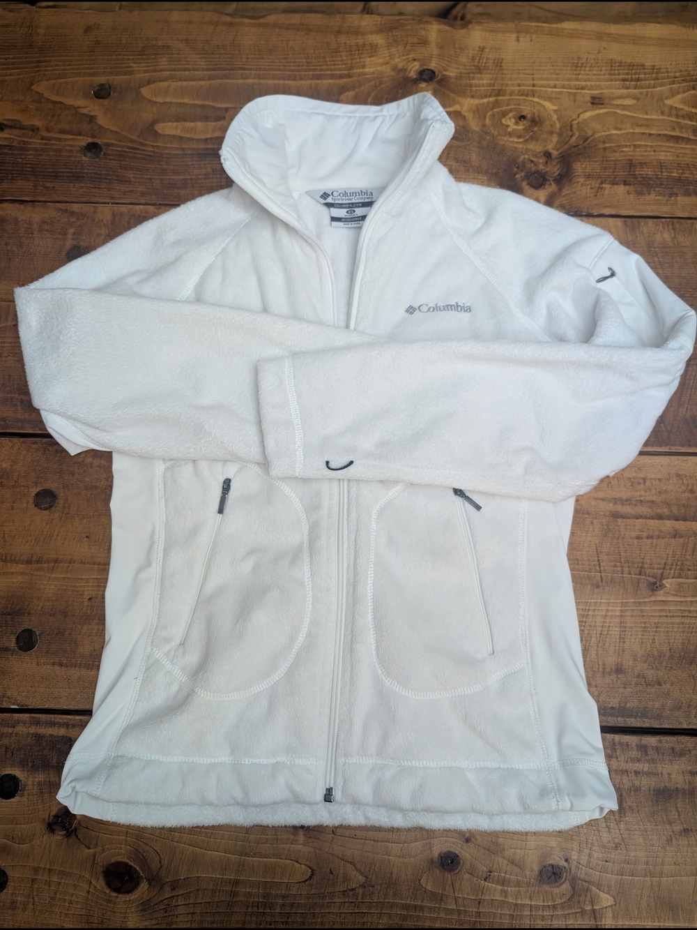 Columbia Off-White Full-Zip Fleece Jacket